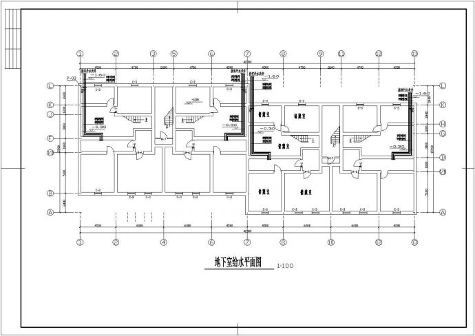复式户型多层住宅楼给排水施工设计图纸_图1