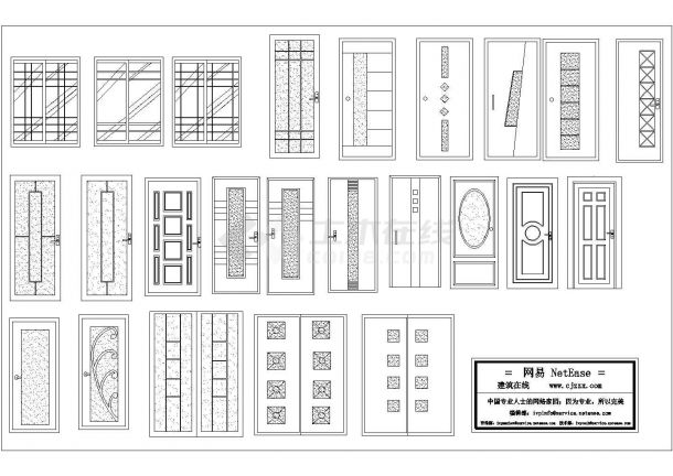 建筑CAD常用千种图块之木门-图一