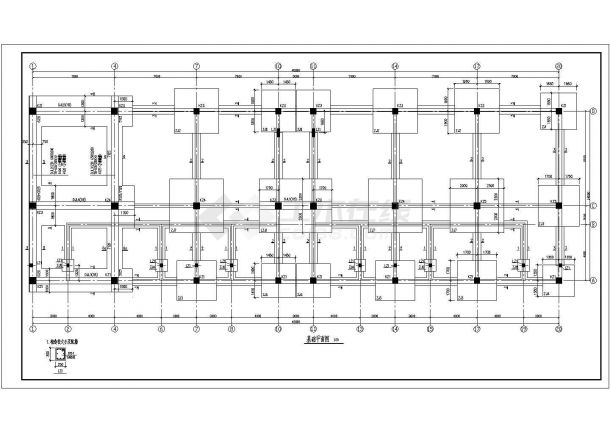 某公司带坡顶框架综合楼结构设计施工图-图一