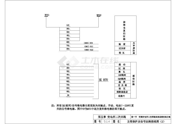 某地变电所电气主变保护与信号回路接线图-图一