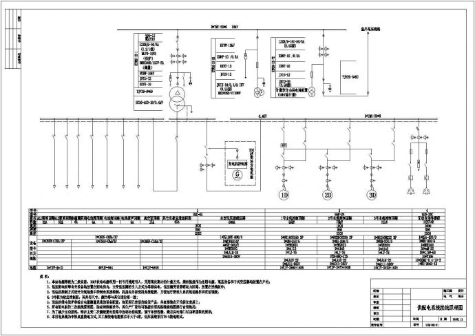 某地自来水厂取水泵站电气设计总图_图1