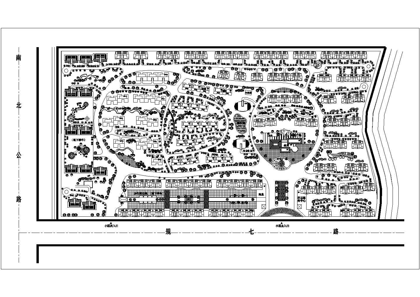 某城镇居民住宅小区园林规划方案图纸