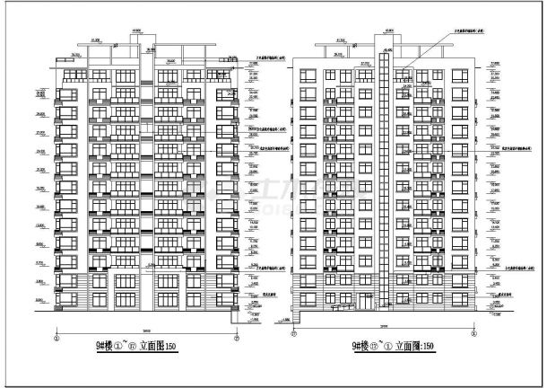 小高层住宅楼建筑施工图（含平立剖和大样）-图一