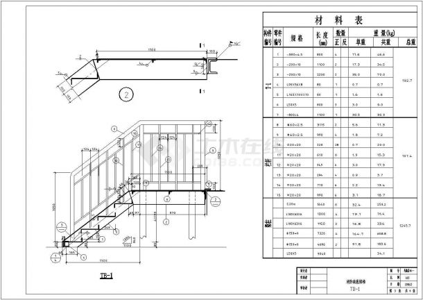 非常实用的室外消防钢楼梯CAD详图（共4张）-图二