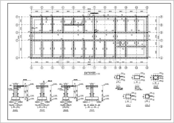 某地三层医院框架结构设计施工图纸-图二