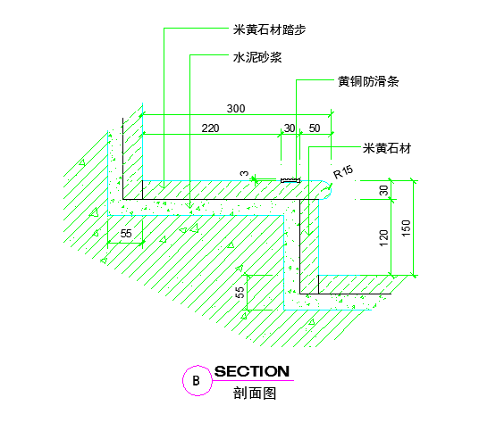 很实用的楼梯详细设计cad立面部面图_图1