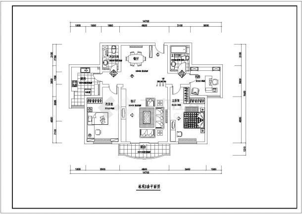 某地区多层住宅户型建筑设计图（共6张）-图一