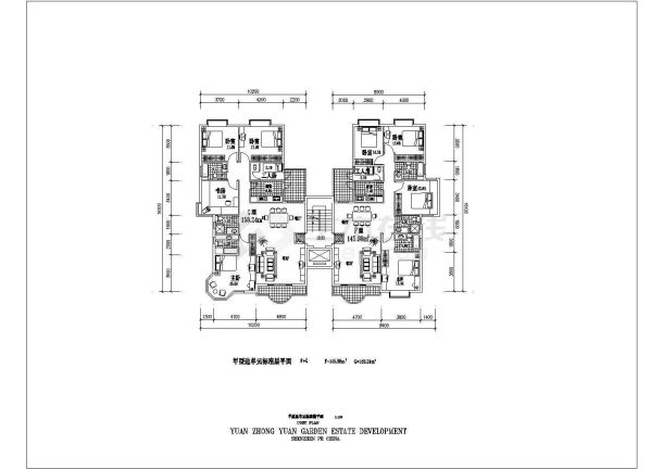 某地区住宅建筑内部户型平面完整设计图纸-图一