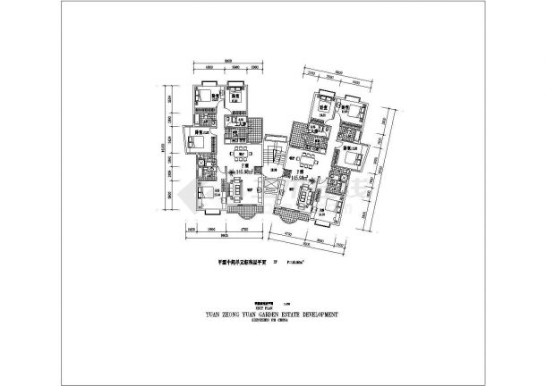 某地区住宅建筑内部户型平面完整设计图纸-图二