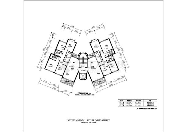 某地区住宅建筑户型平面完整设计施工图-图一