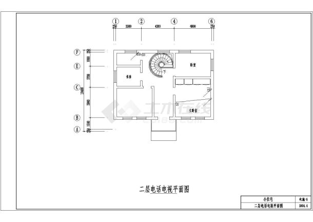 某地区中式别墅电气设计施工图（共4张）-图二