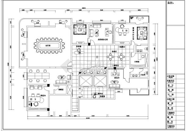 某地简约风格三室二厅装修设计施工图-图一