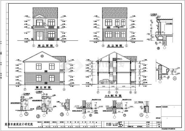 某小型简洁二层半农村房屋建筑设计图-图一