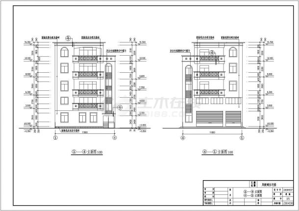 非常实用的一套四层私宅别墅建筑CAD施工设计图（框架结构）-图一
