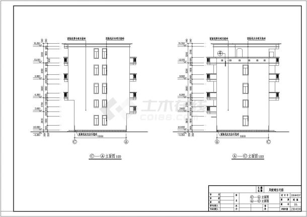 非常实用的一套四层私宅别墅建筑CAD施工设计图（框架结构）-图二