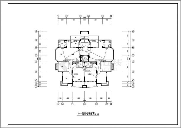 某地11+1层纯住宅楼电气设计施工图-图二