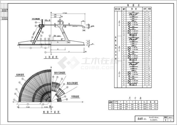 100~500立方水塔基础标准设计图-图二