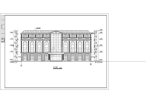 多层综合楼建筑cad设计施工图-图一