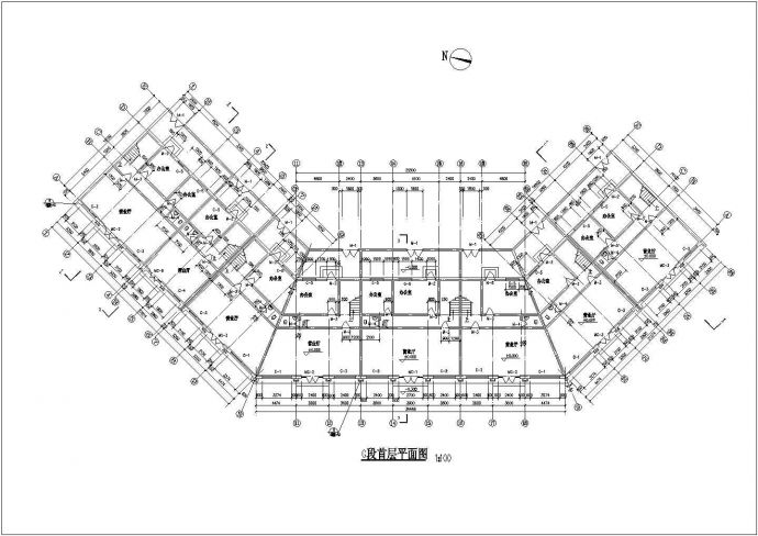 园林建筑设计仿古街建筑cad施工图_图1