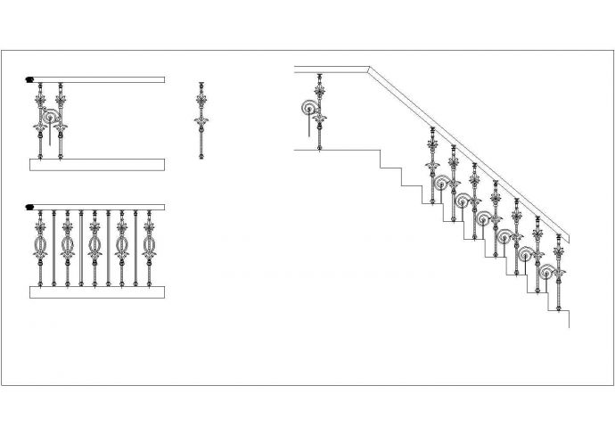 简单实用的铁艺扶手CAD设计图纸_图1