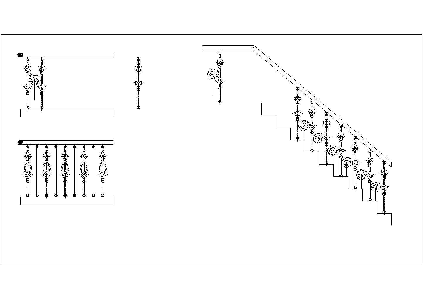 简单实用的铁艺扶手CAD设计图纸