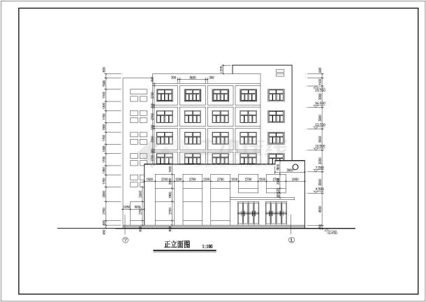 六层框架（民用建筑）宿舍楼设计图-图一