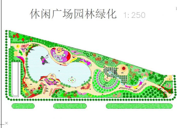 某地小型休闲广场绿化设计CAD图纸_图1