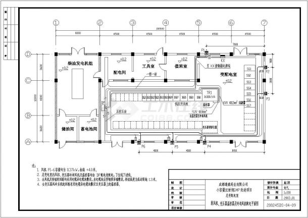 某地0KV变电所电气设计图（共6张）-图二