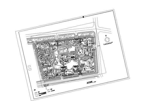 比较详细的小型居住小区规划cad图-图一