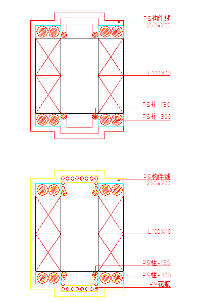 东莞南城步行街门楼cad设计图（标注齐全）_图1