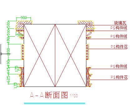 东莞南城步行街门楼cad设计图（标注齐全）-图二