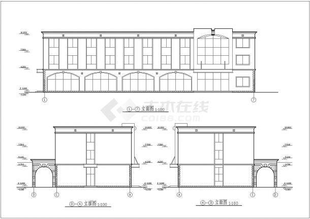 某三层学生宿舍楼设计建筑设计图纸-图一