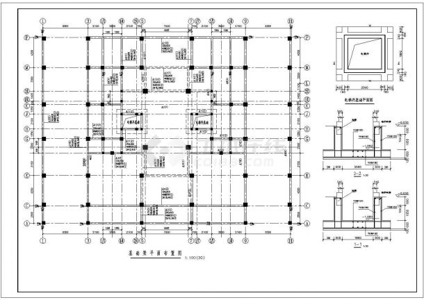 某地区商住楼建筑框架结构图纸（共12张）-图一
