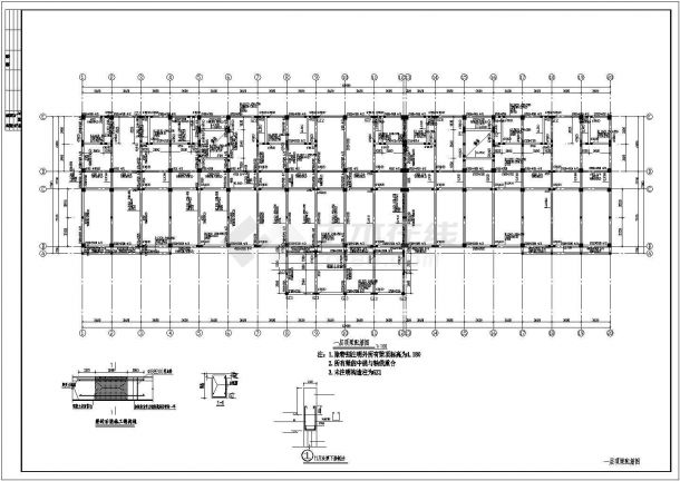 某局部四层综合楼框架结构设计施工图-图二