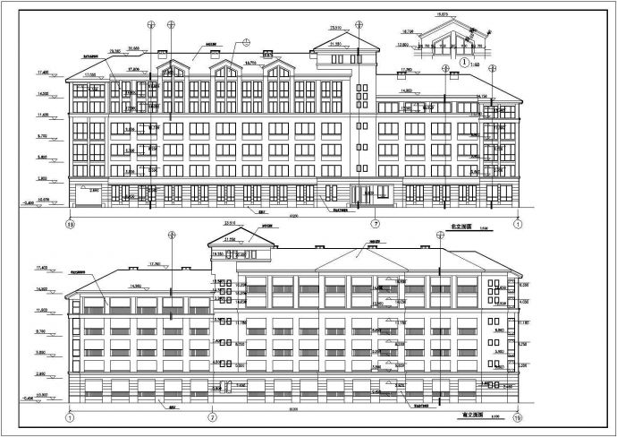 某外观别致六层学生宿舍楼建筑设计图纸_图1