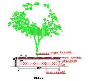 树池座椅园林设计图纸（CAD）