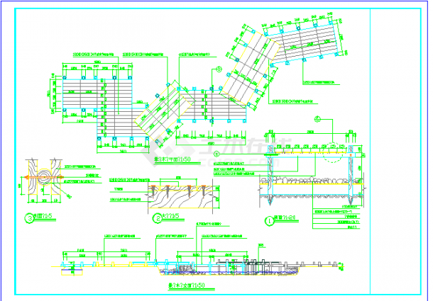 园林景观木桥建筑CAD施工详图--图一