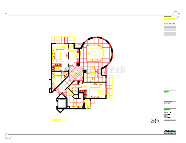 上海伦敦广场A1样板房建筑施工图纸-图一