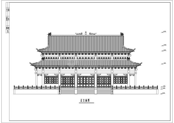 非常实用的钢筋混凝土框架结构仿古建筑大殿全套构造CAD施工详图（19张）-图一