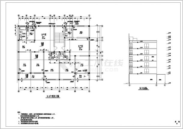 某商住楼高层建筑施工图纸（CAD）-图二