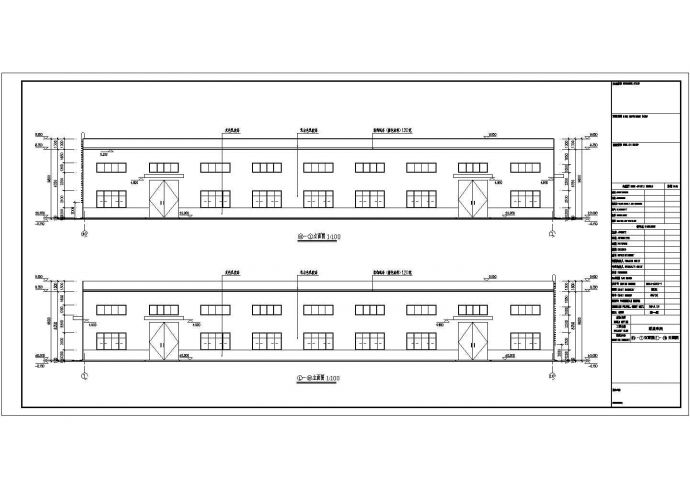 1400平方米研发车间框排架结构单层厂房全套建筑结构cad施工图（说明齐全）_图1