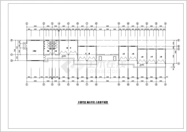 某仿古建设商铺建筑施工图纸（CAD）-图二