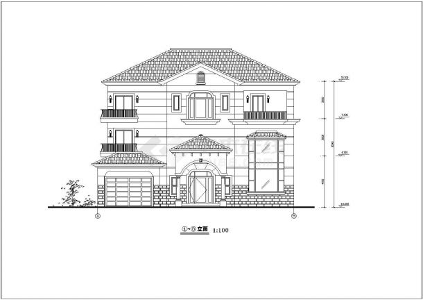 杭州非常精致的二层别墅设计cad方案图纸-图一