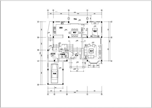 杭州非常精致的二层别墅设计cad方案图纸-图二