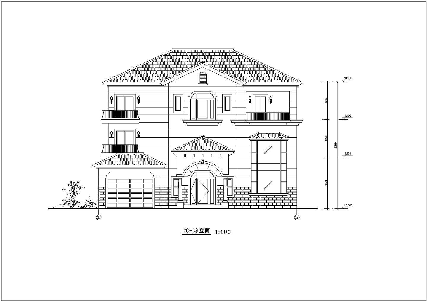 杭州非常精致的二层别墅设计cad方案图纸