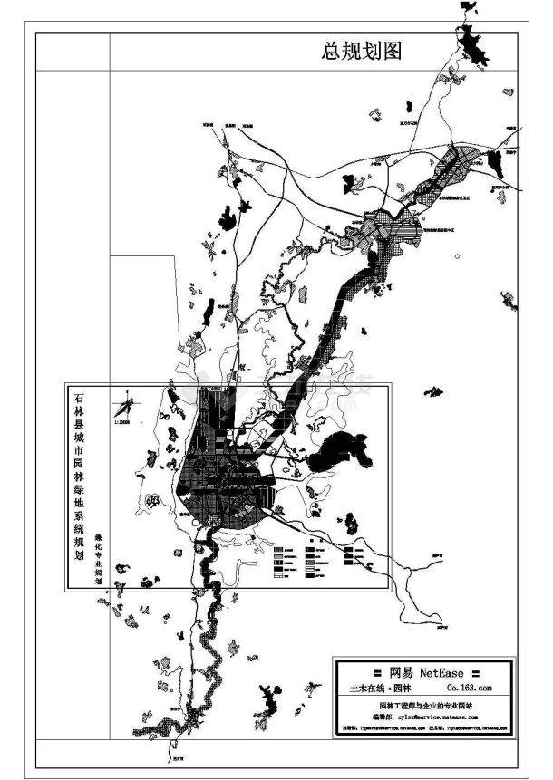 石林县城绿地规划图-图一