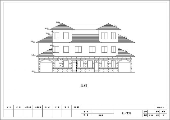 某地三层联建房联排别墅建筑、结构设计CAD设计施工图_图1