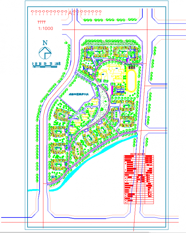 某大型住宅小区园林规划绿化全套CAD施工图-图一