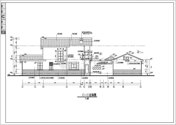 某二层仿古别墅建筑结构施工图纸（CAD）-图一