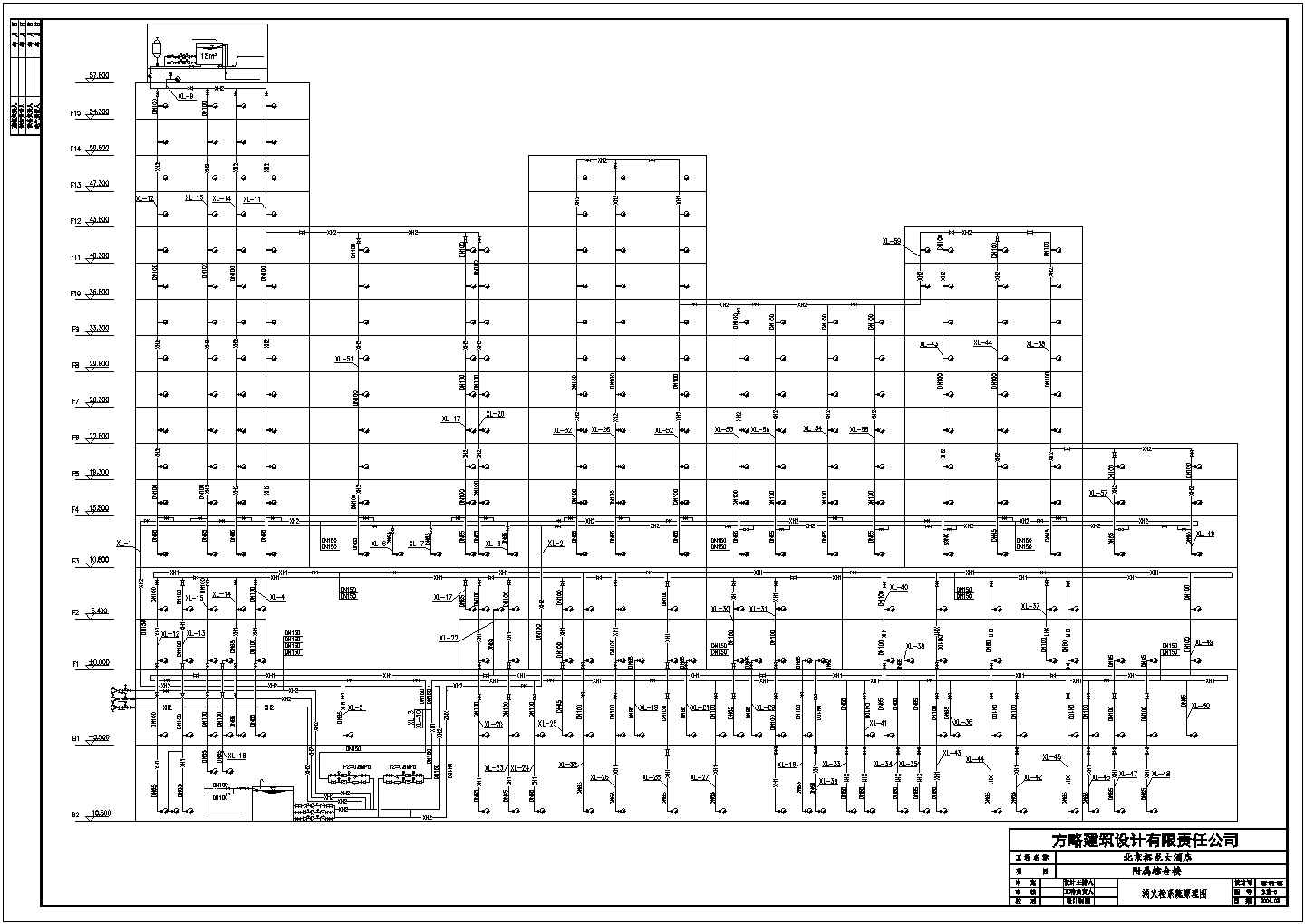 消火栓系统图竖向分析图纸（CAD）